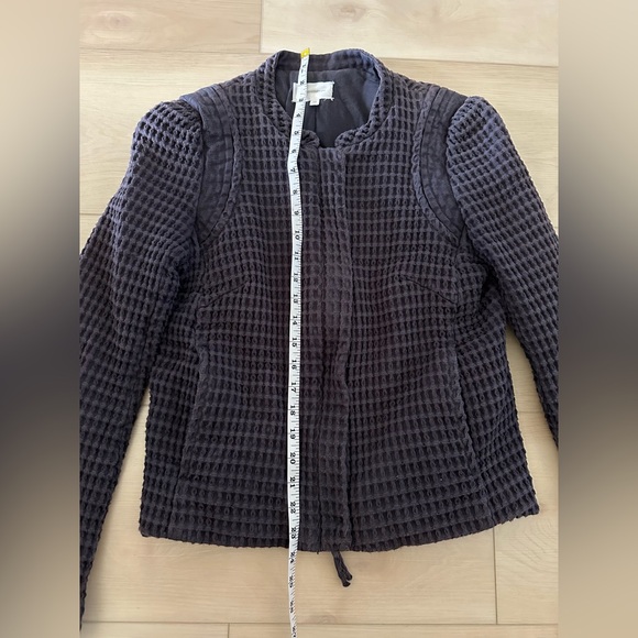 Vanessa Bruno 100% cotton waffle texture “distressed” moto jacket size 38 - Picture 6 of 9